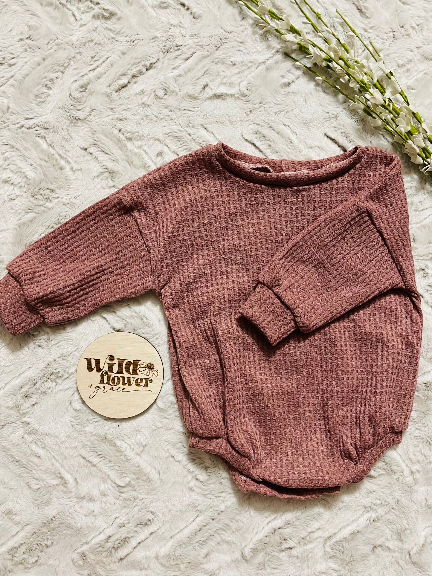 Sweater Romper-Cozy Brushed Waffle