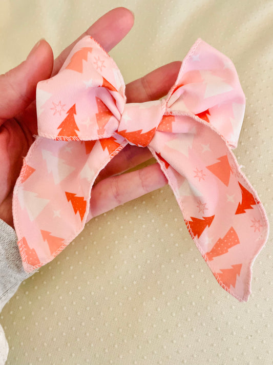 Pink Trees Large Sailor Bow