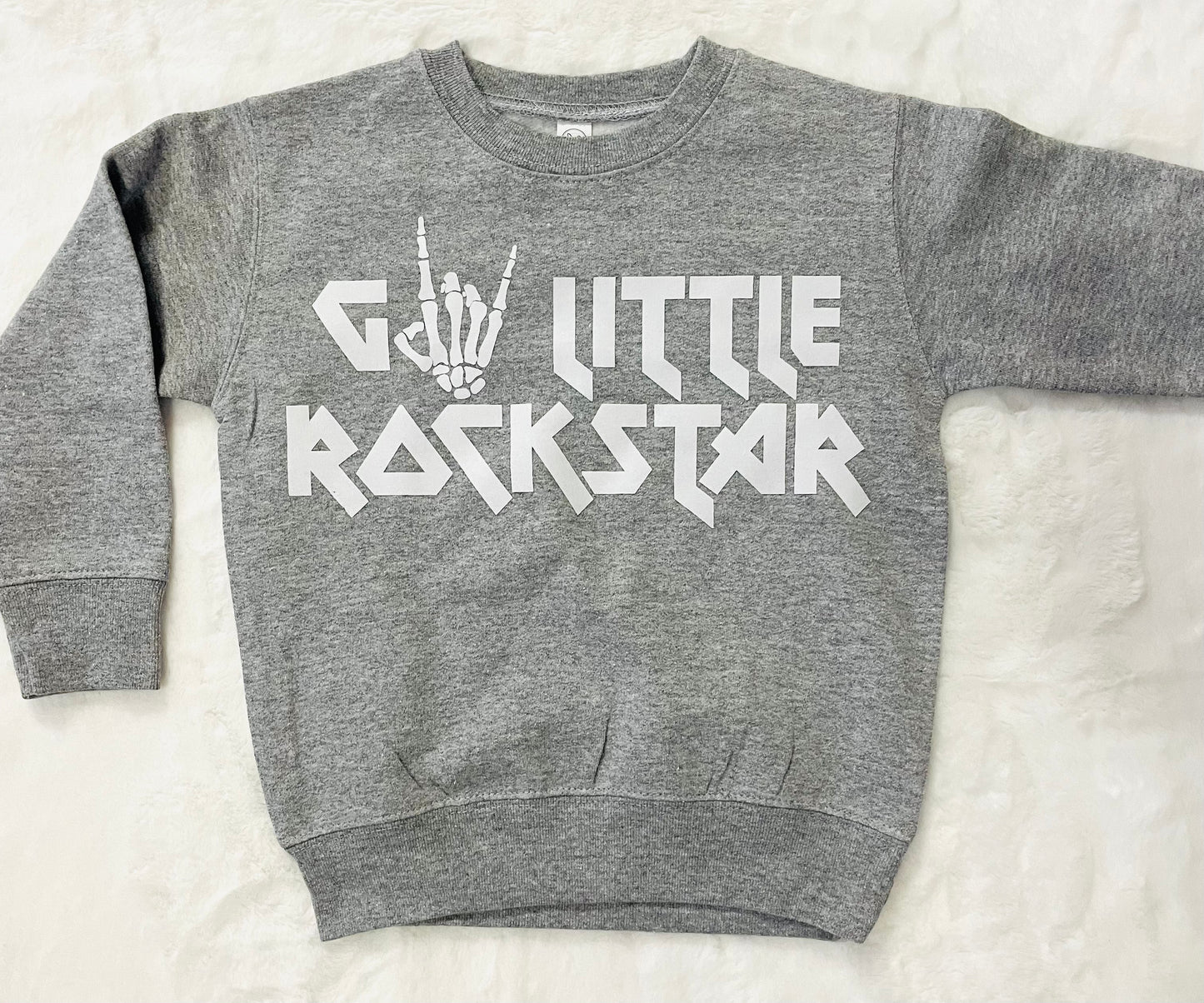 Go Little Rockstar- 3T Grey Sweatshirt (RTS)
