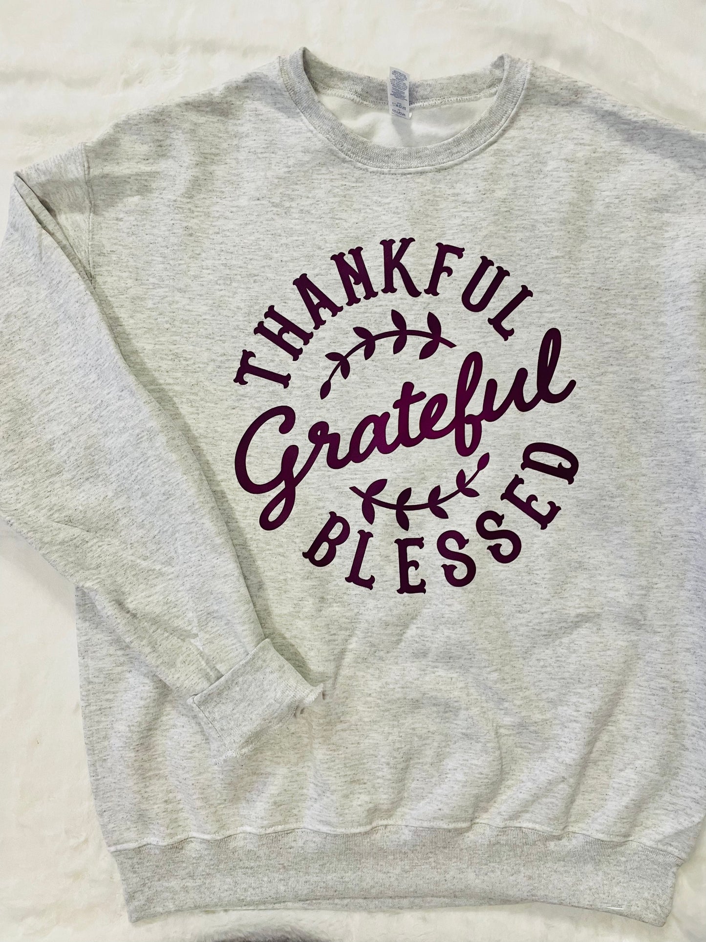 Thankful- Medium Grey Sweatshirt